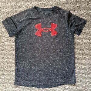 Under Armour Kids' Speckled Grey and Red Tee